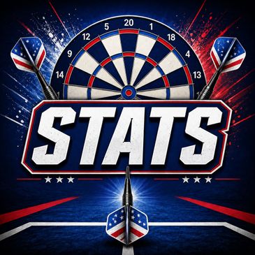Darts with American flag design and bold STATS text.