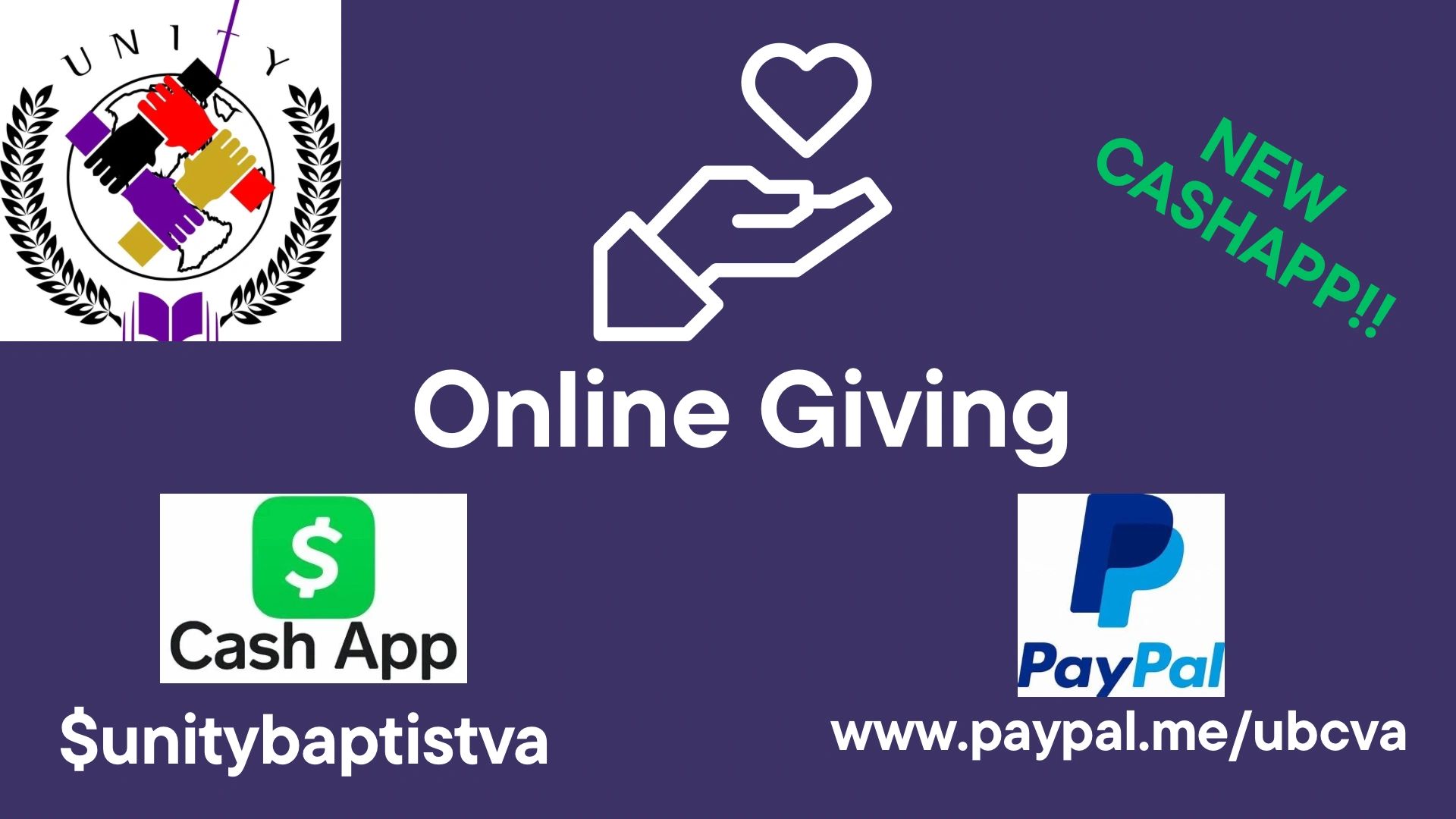 Give via CashApp or PayPal
