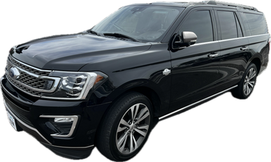 Black Ford Expedition SUV with sleek design and tinted windows.