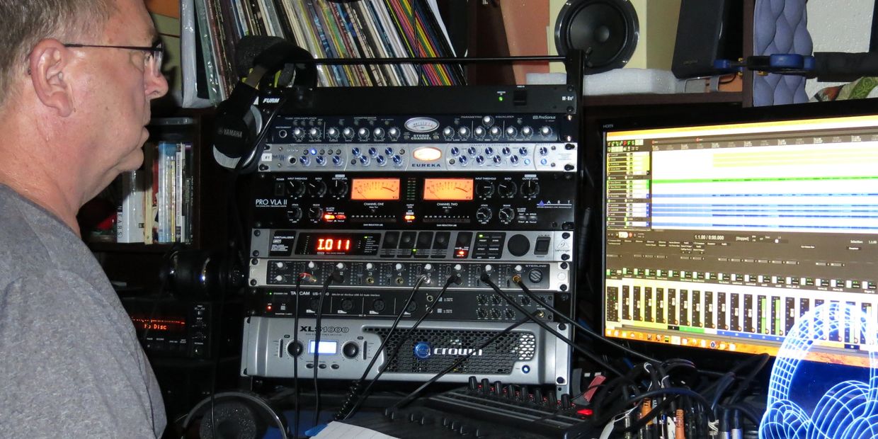 At home, working on a mix, in the box.