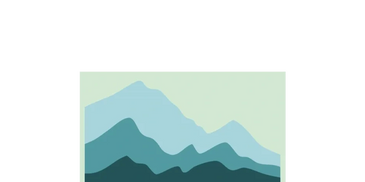 Abstract layered mountain landscape in shades of blue and green.