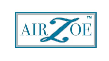 Logo with the text 'Air Zoe' in blue and teal colors.