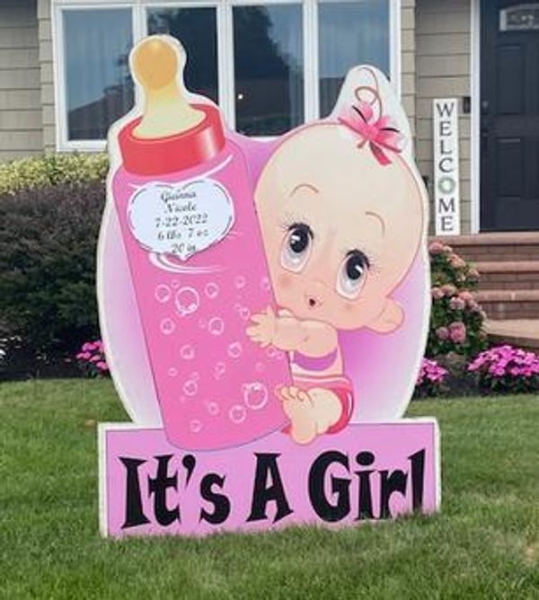 Baby Lawn sign announcement