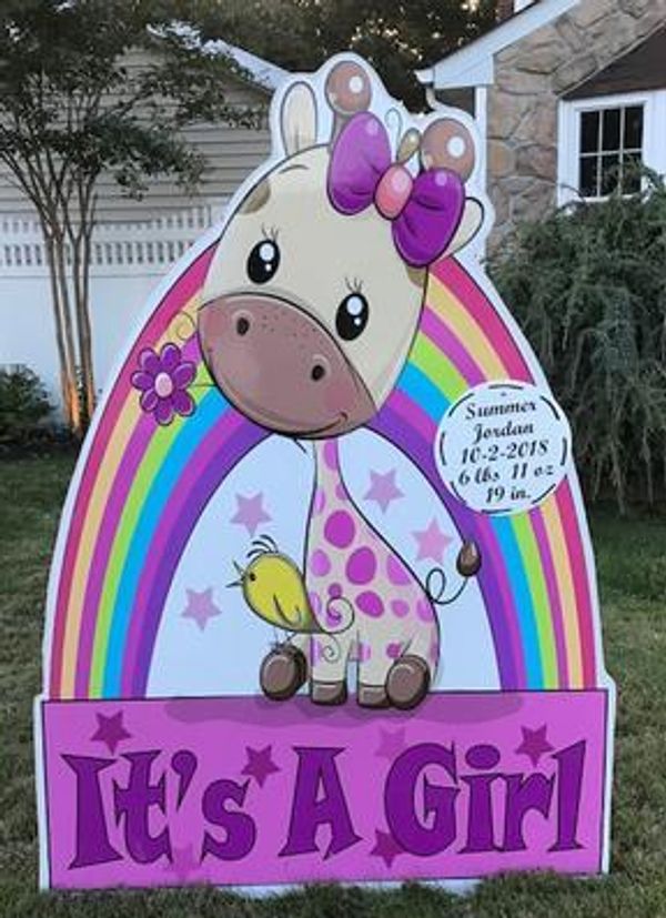 Baby Lawn sign Stork