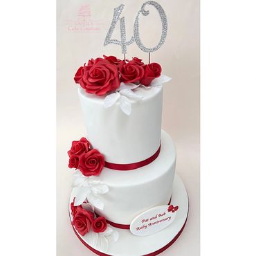 Ruby Wedding anniversary cake