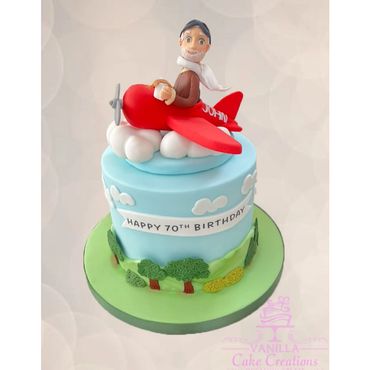 Flying cake pilot cake