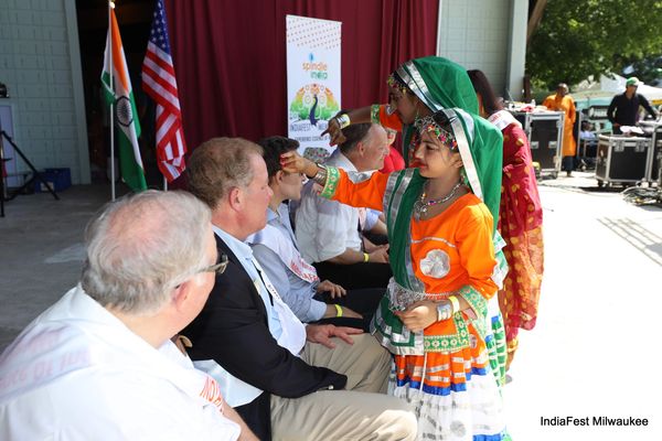 Children placing traditional 