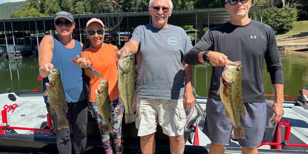 Smallmouth Bass, Large Mouth Bass caught on Watauga Lake Tennessee guide trip. Charter fishing

