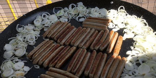we can cater for events in our gazebo setup cooking an array of different foods in our big pans  