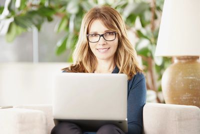 Woman using a computer