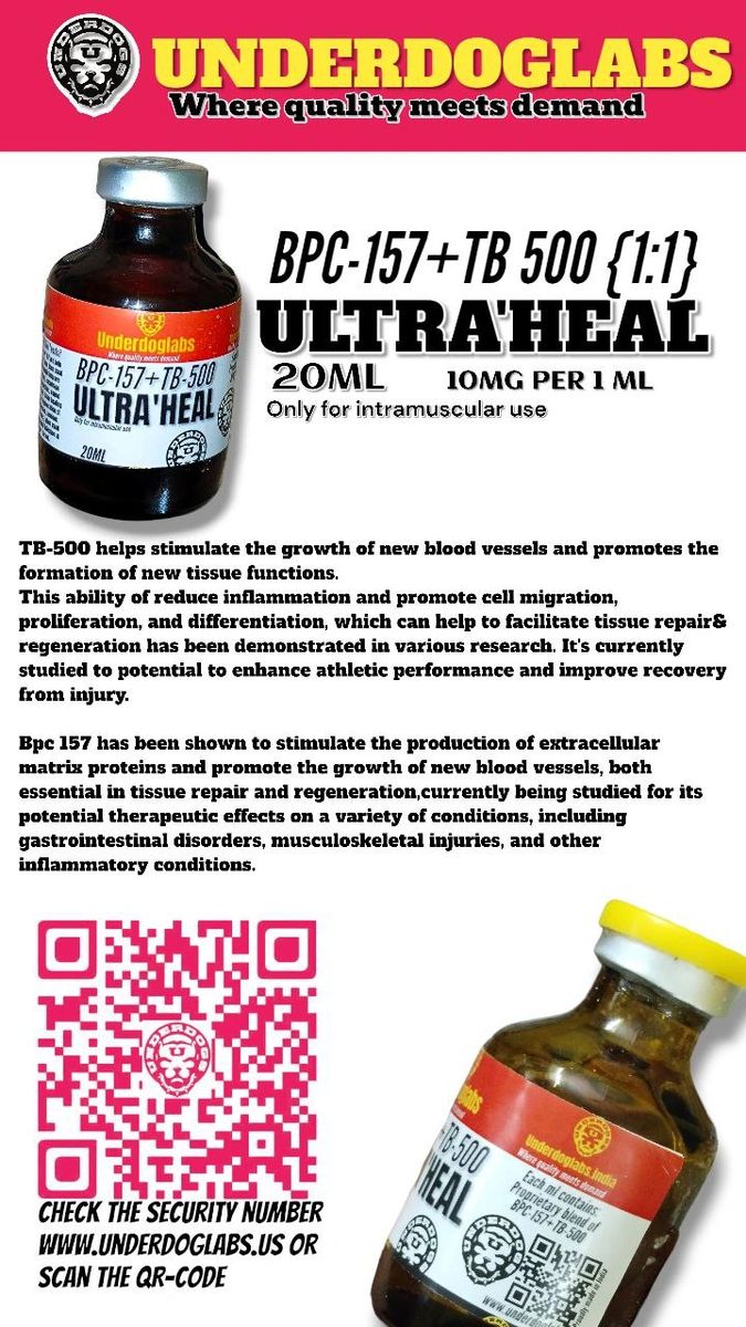 wellness bpc 157 ULTRA'HEAL (BPC-157+TB500{1:1}) 20ML VAIL (10MG/1ML),(USE FOR HEALING  WOUNDS,JOINTS & INJURIES)