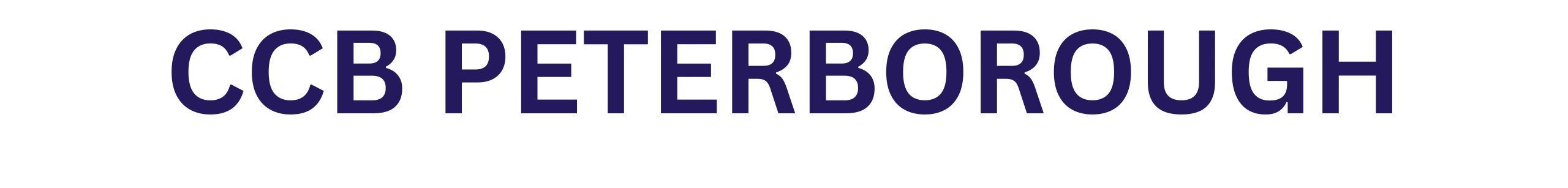 Bold navy text reading 'CCB PETERBOROUGH' on a white background.