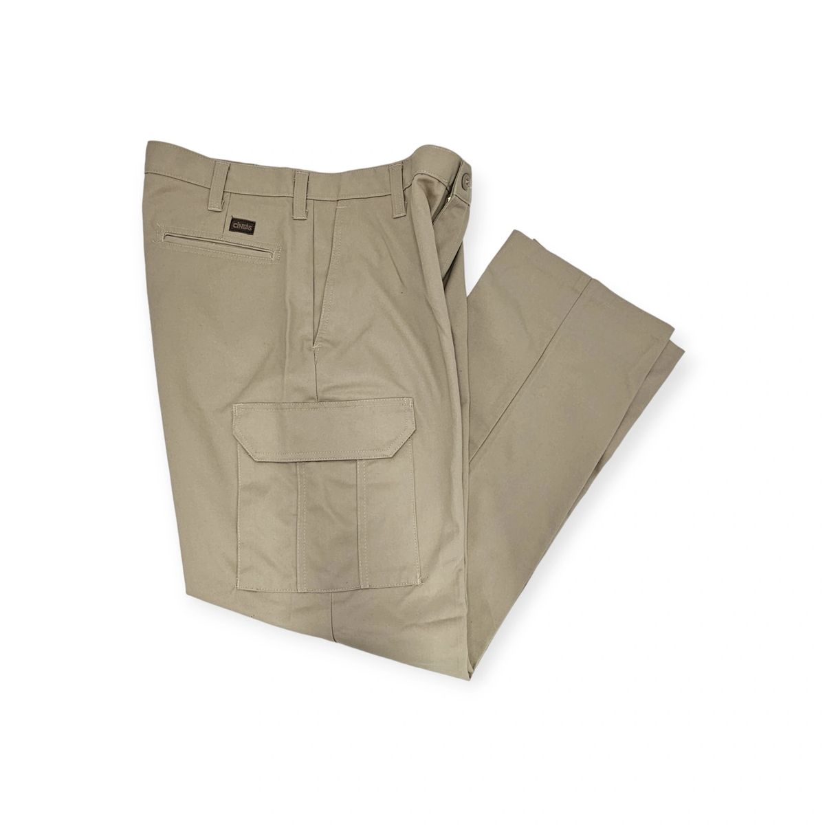 Men's Khaki Cargo Work Uniform Pants CINTAS ComfortFLEX Size 33/32 NWT