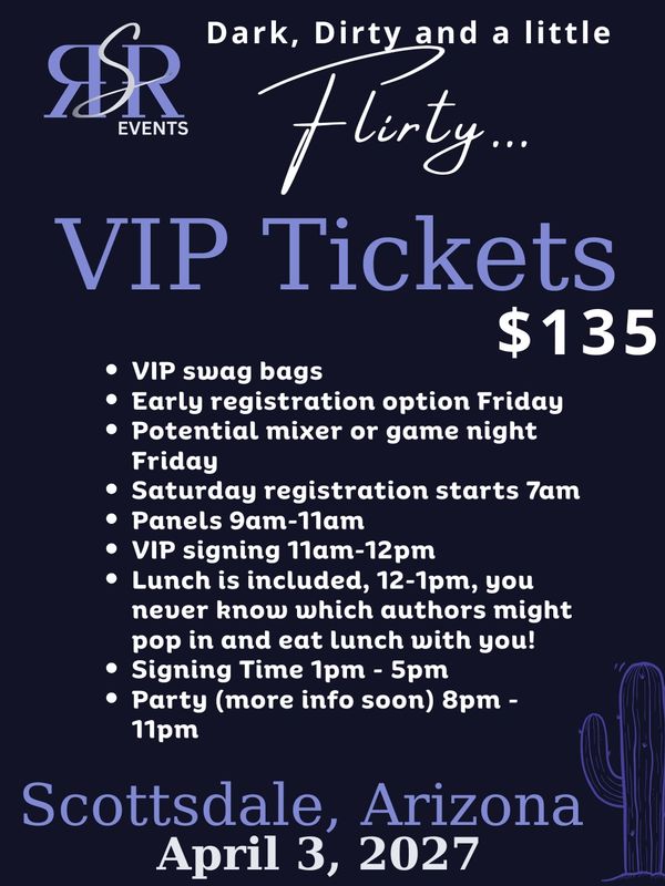 VIP ticket details for a Scottsdale event on April 3, 2027.