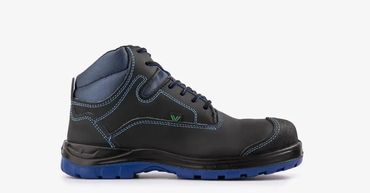 Mod. Omega Negro
Corte: Cuero de ganado vacuno con acabado encerado.
Plantilla: Tela tejida de polia