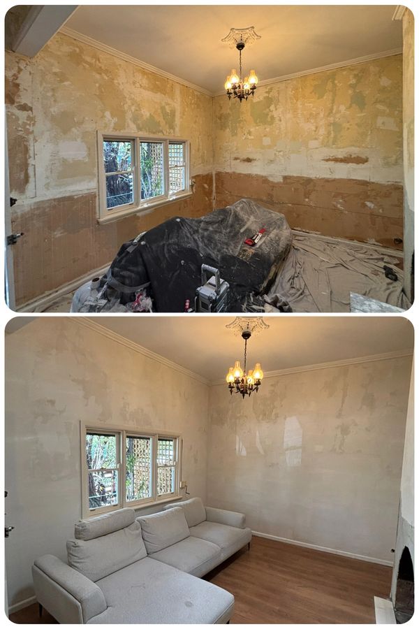 Residential Plaster before-and-after photography