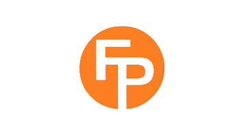 Logo with letters F and P in orange circle.