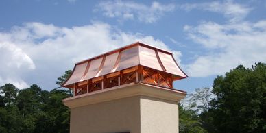 We fabricate a variety of copper chimney caps and copper chimney pots