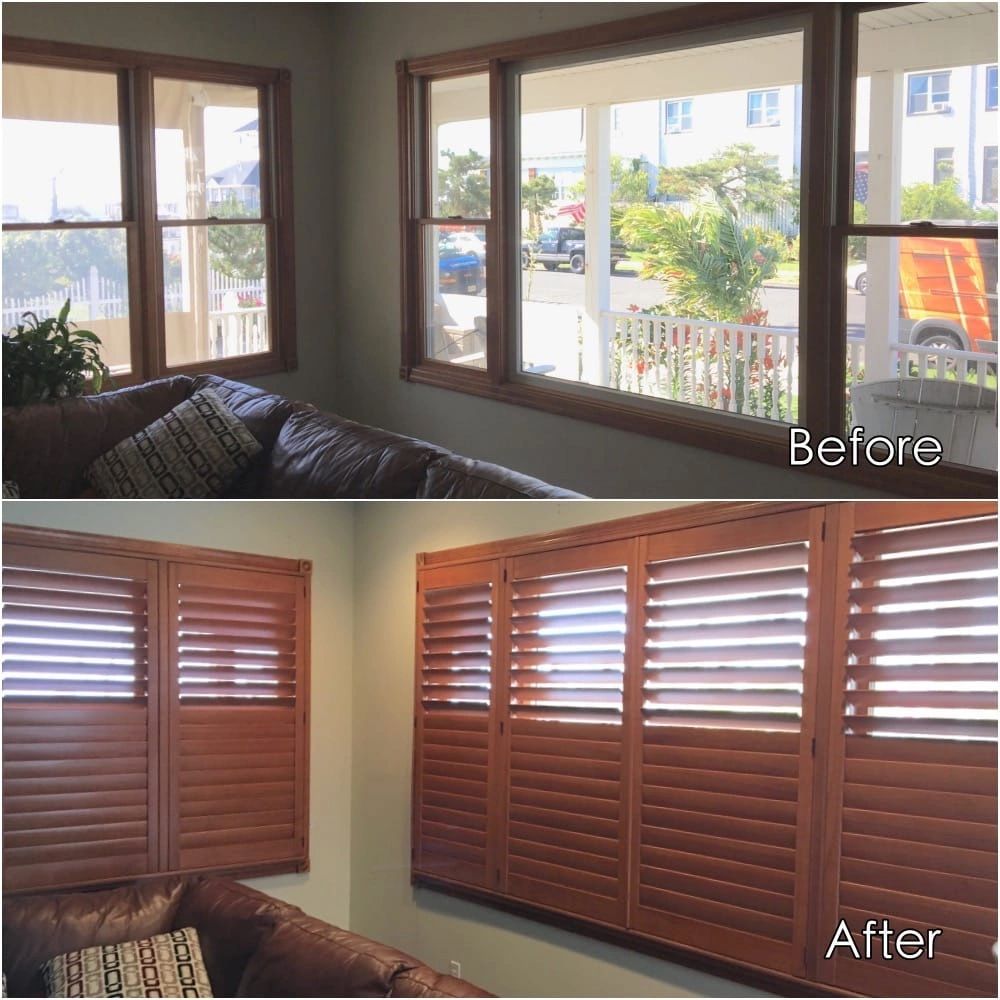 Stained Plantation Shutters in a Belmar, NJ Home