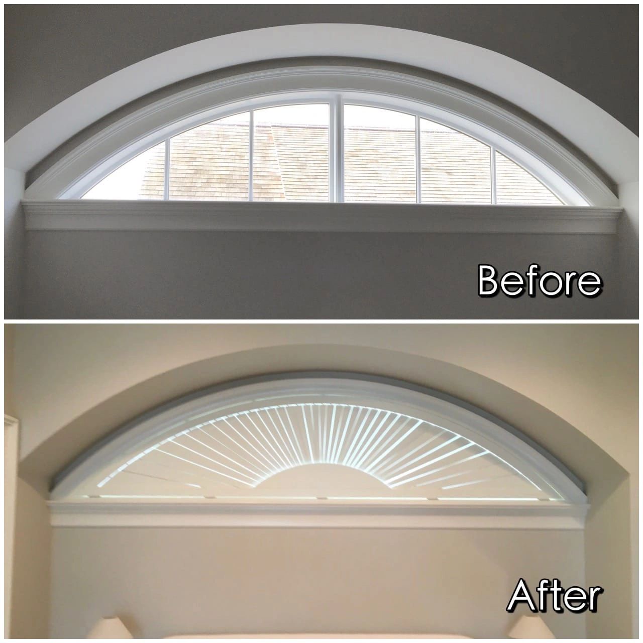 Arched Window Plantation Shutters in Brielle and Mantoloking