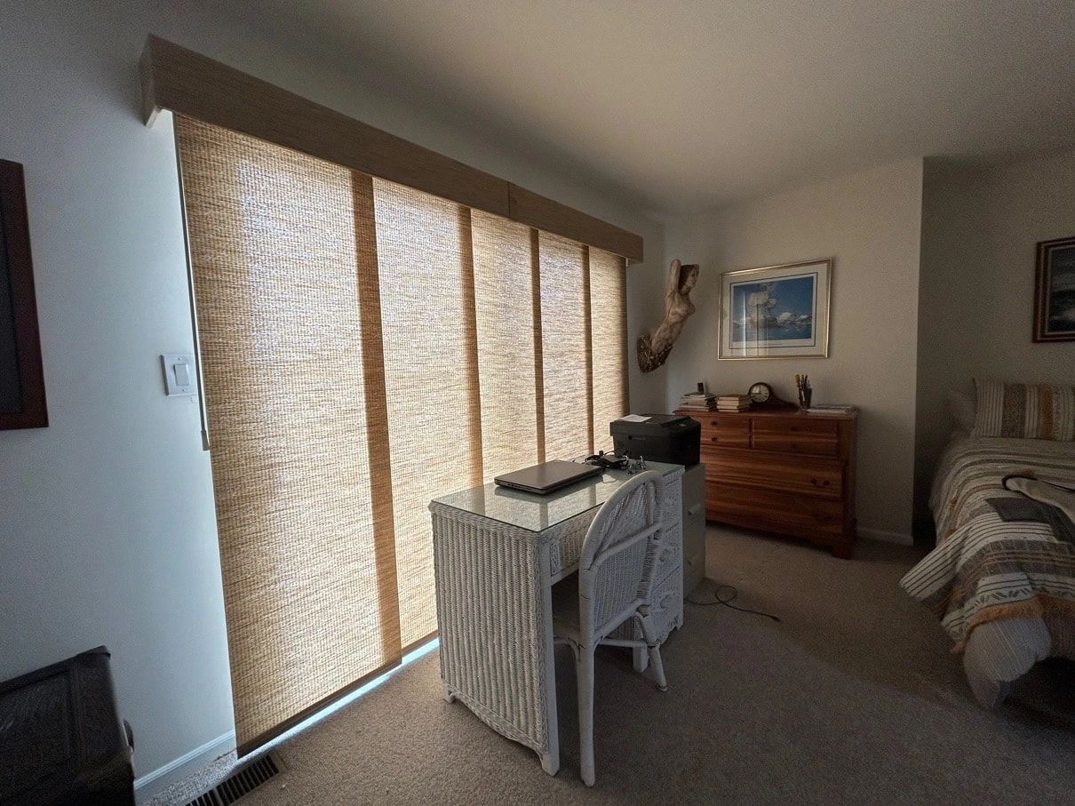 Sliding Glass Doors with Custom Fabric Panels in Point Pleasant
