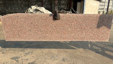 Rosy Pink granite slab - polished natural stone supplied by Heritage Overseas Thailand.