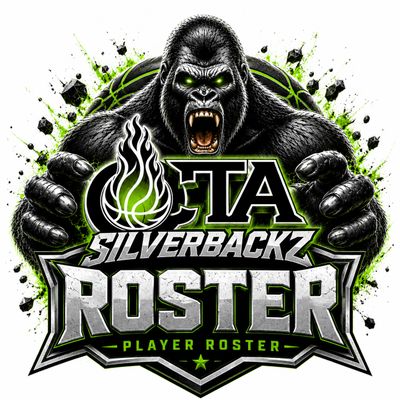 Fierce silverback gorilla logo with bold text for OTA Silverbackz roster.