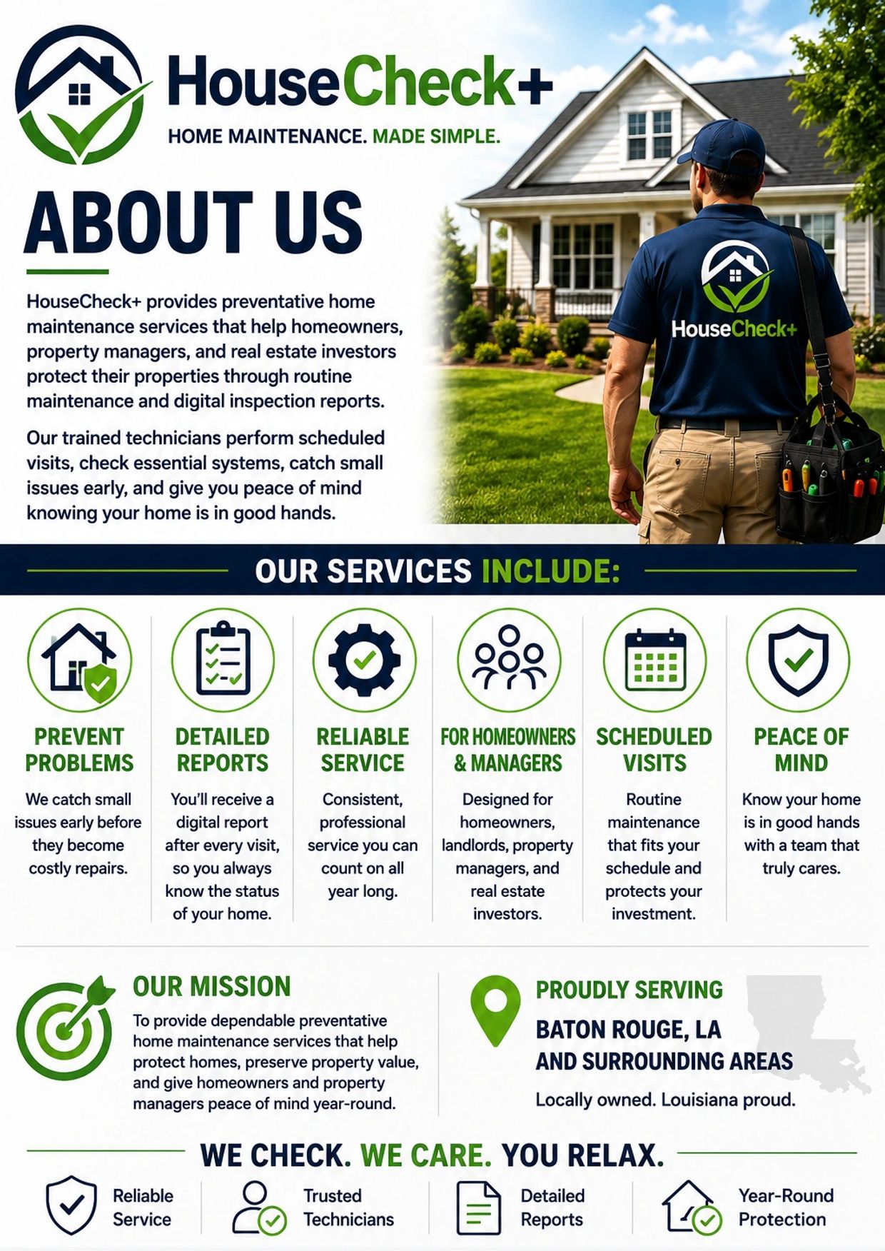 HouseCheck+ home maintenance services for peace of mind.