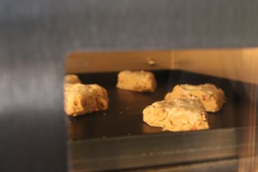 Scones baking in the oven.