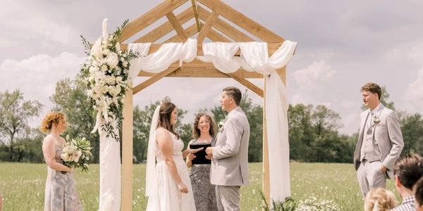 A picturesque, backyard, boho wedding.  Photo courtesy of Holly Clark Photography.