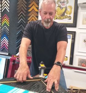 Bill Shiel constructing custom frames in Woodcroft, southern Adelaide.