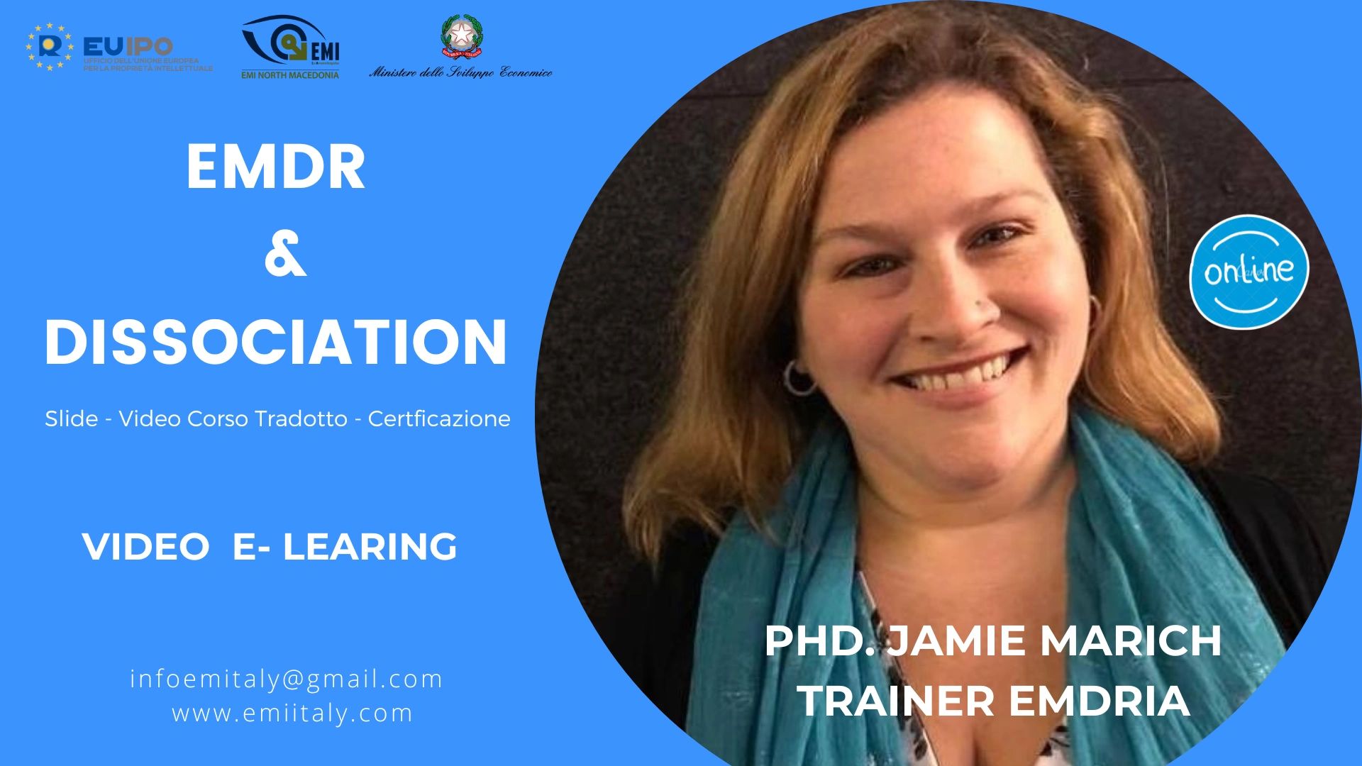 Video Corso EMDR e Dissociazione con Jamie Marich (USA) – Italiano/Inglese
