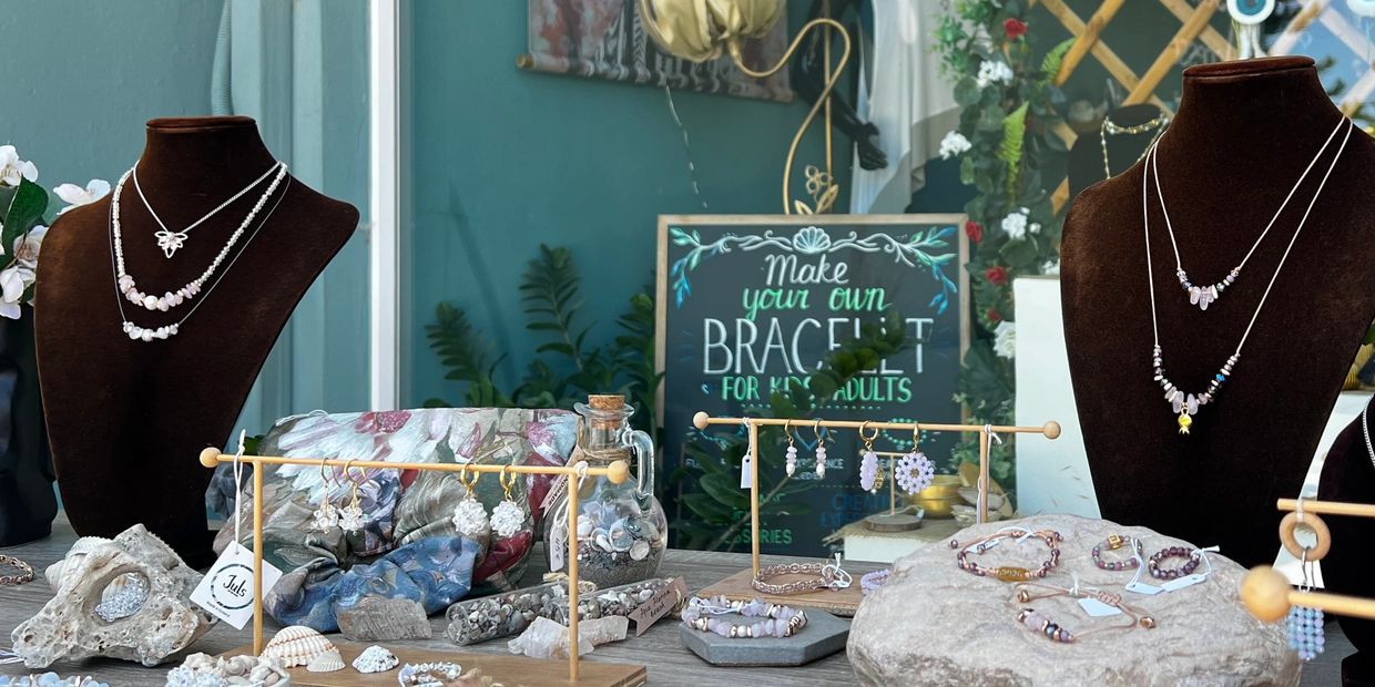 Handmade jewellery and unique artisan creations at JULS Art and School in Agia Marina