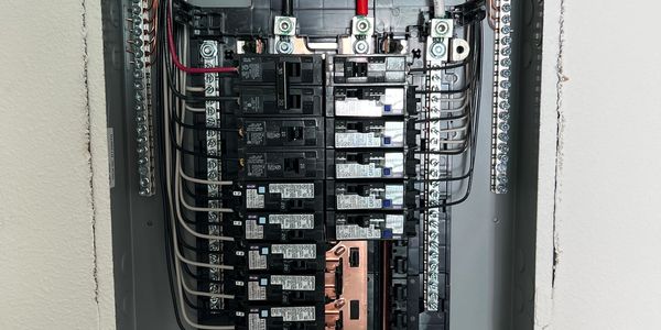 main panel breakers and wiring for a new residential building