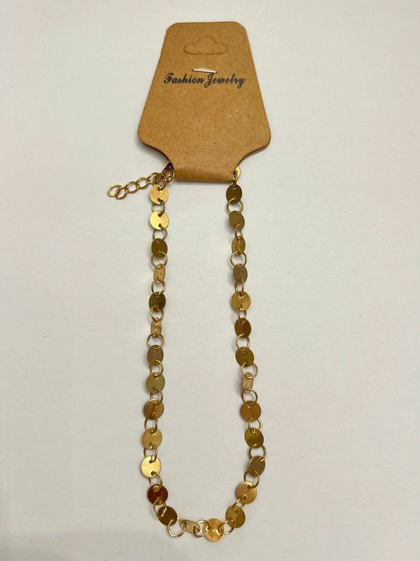 Gold Tone Disc Link Bracelet Boho.