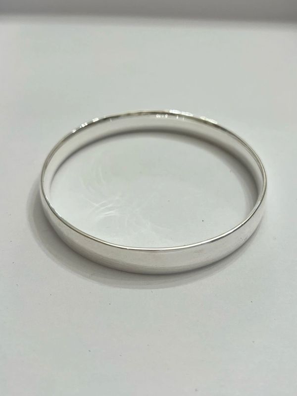 Simple/Plain Silver Cuff Flat Wide Bangle/bracelet.