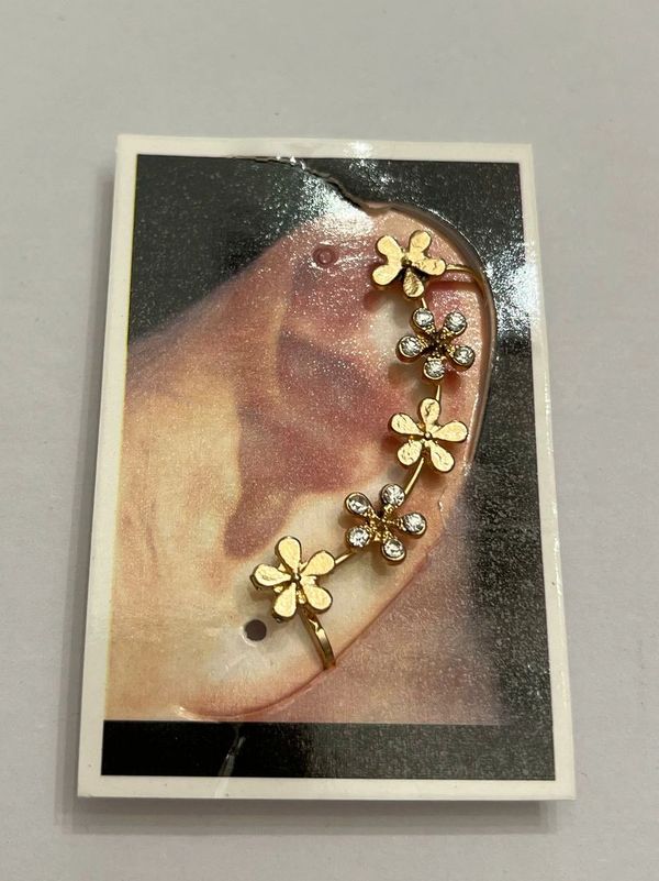 Gold Flower ear crawler/ear cuff.