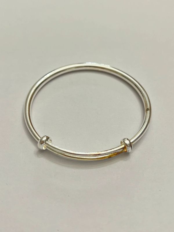 Two toned expandable Plain Double wire cuff bracelet/bangle.