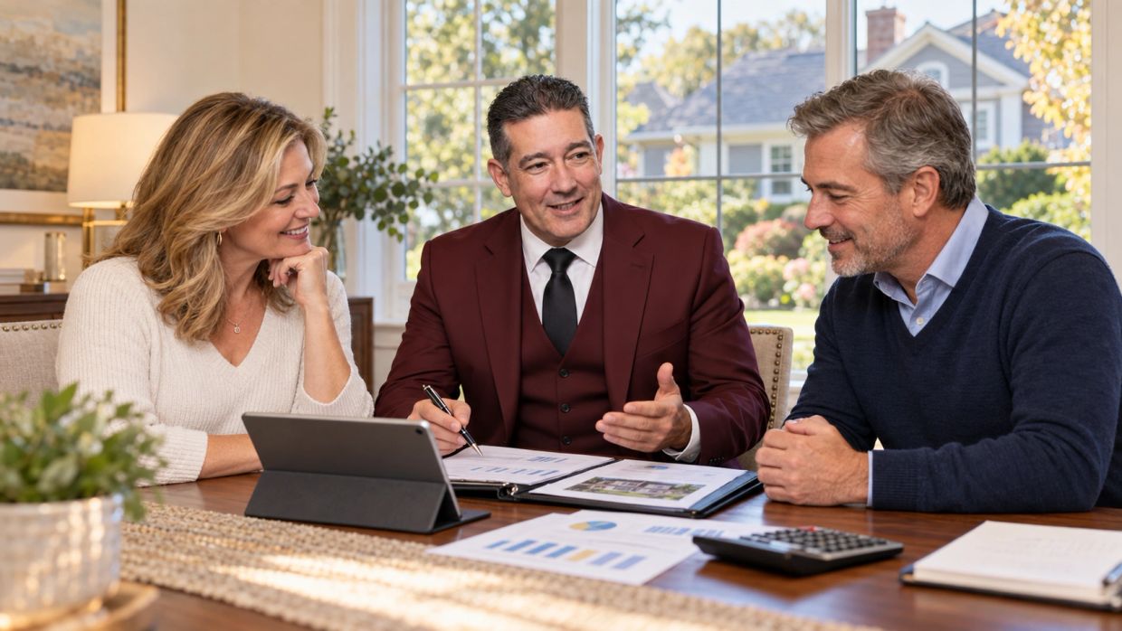 Ray Pearson reviewing home value, equity and ownership costs with Long Island homeowners.