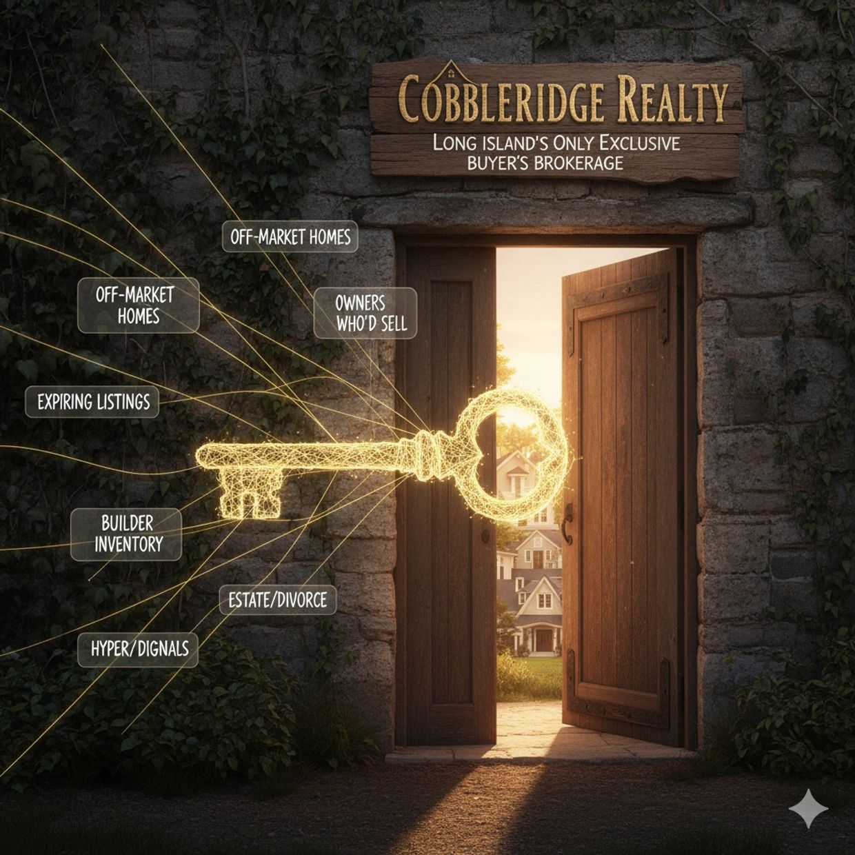 Cobbleridge Realty: Digital key unlocks exclusive off-market Long Island homes and hidden deals.