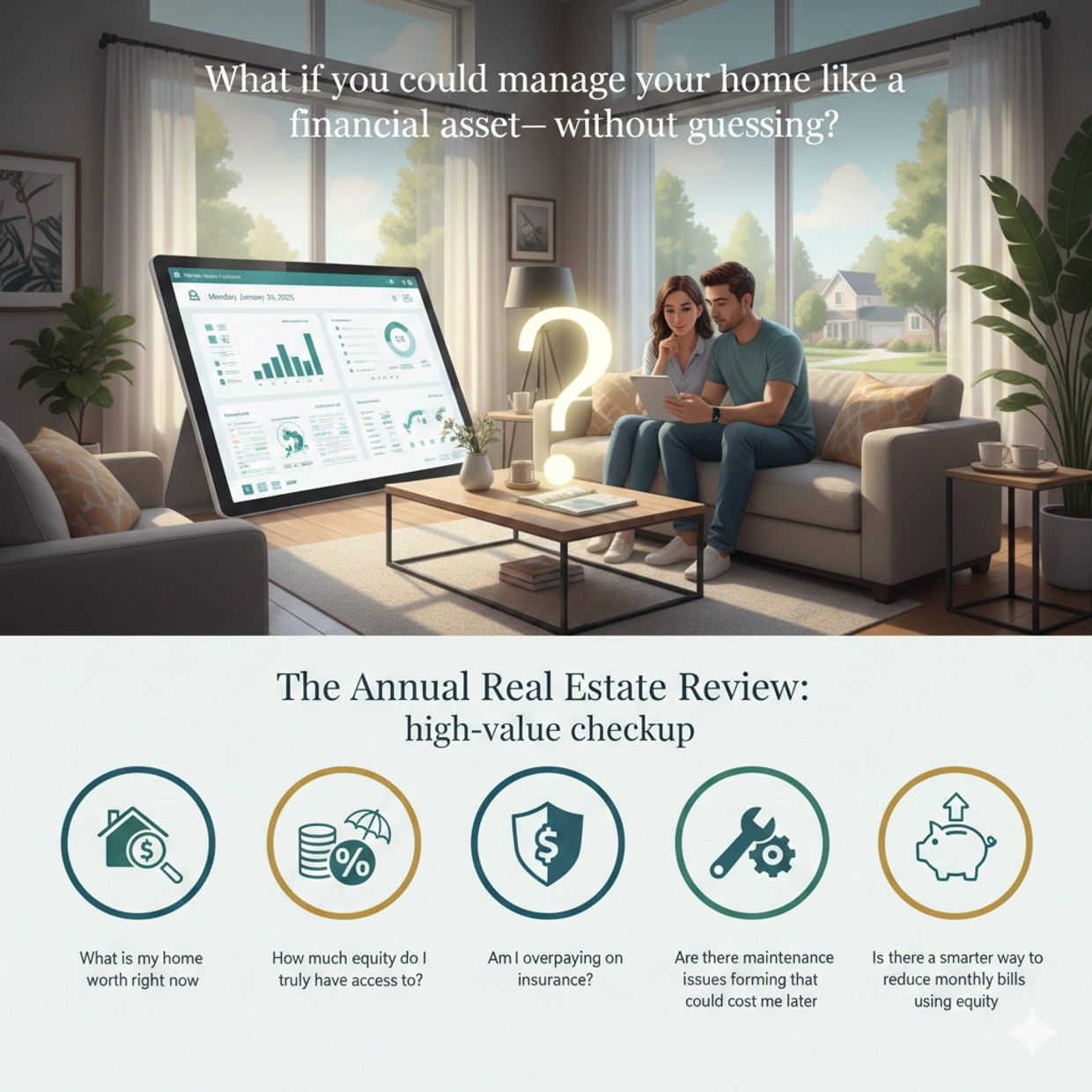 Manage your home like an investment: Get an Annual Real Estate Review for clarity and growth.