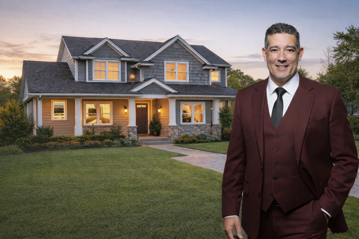 Exclusive buyer agent on Long Island standing beside a suburban home, representing buyer-only guidan
