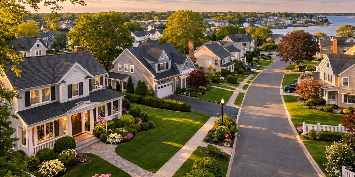 Long Island neighborhood at sunset showing off market buying opportunities and hidden inventory