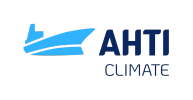 Ahti Climate logo with a blue ship icon and text.