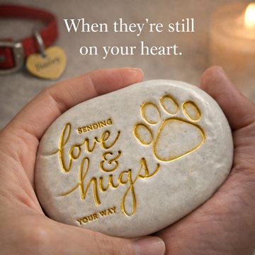 Hand-cast keepsake stone to hold, display, or gift with love.
