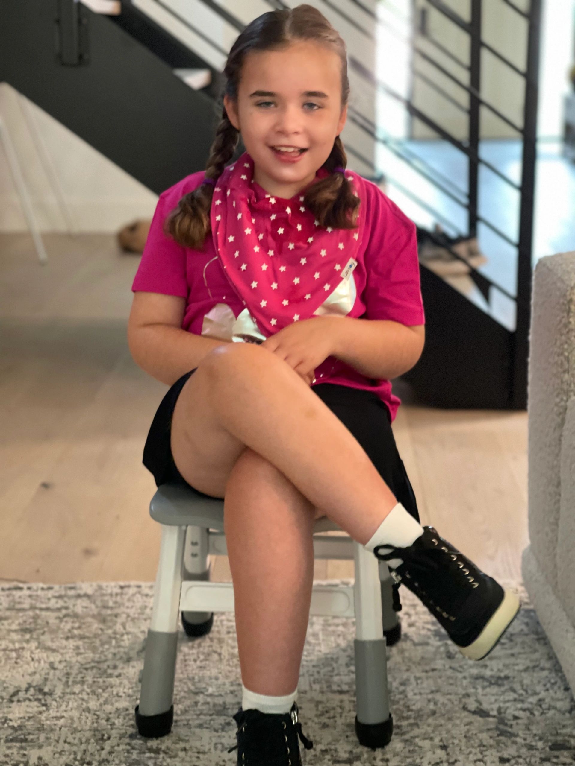 Bryer getting ready for school, September 2025