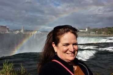 Susie beneath a rainbow- Niagara Falls, New York.