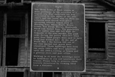 Rush History plaque- Ruins of Rush Ghost Town- Buffalo National River- Yellville, Arkansas. 