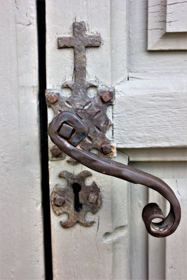 Wrought Iron Door handle- Mission Concepcion- San Antonio, Texas.
