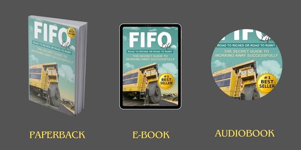 Images of FIFO LIFE book, kindle version and CD or audiobook  version.